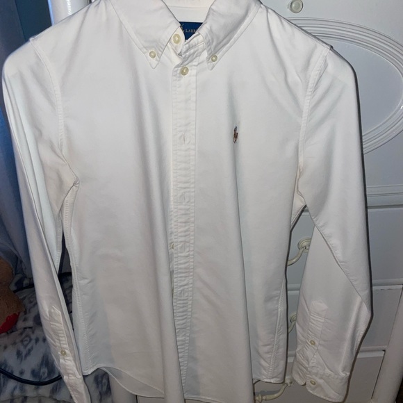 TWO white ralph lauren button downs - Picture 1 of 6